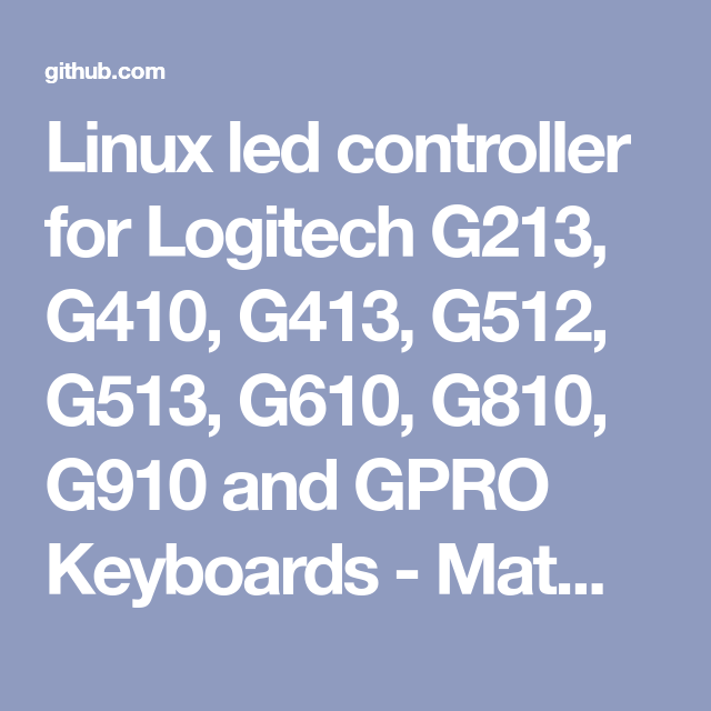 Logitech G213 Linux